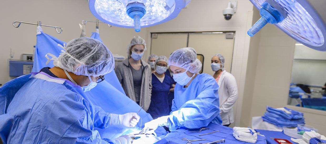 学生在模拟手术室