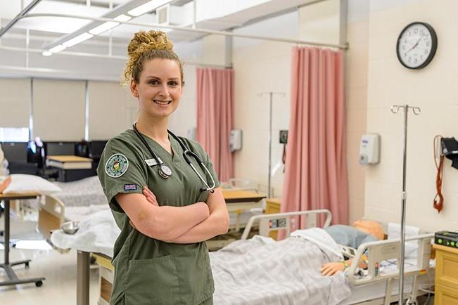 Molly Novakowski in nursing lab