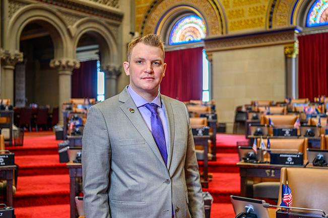 Alexander Patterson at internship with New York State Legislature
